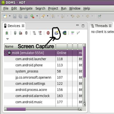 how to take screenshot of android emulator on mac